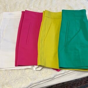Zara Women's Shorts in White, Pink, Yellow, and Green